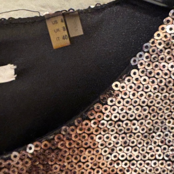 Tahari Black and Gold Sequin dress - Picture 4 of 6